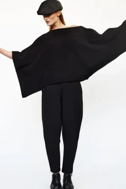 Fashion Elsewhere Fashion Burgas Twill Sweater-Black