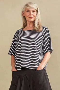 Clearance Elsewhere Fashion Christiana Top-Black-Offwhite