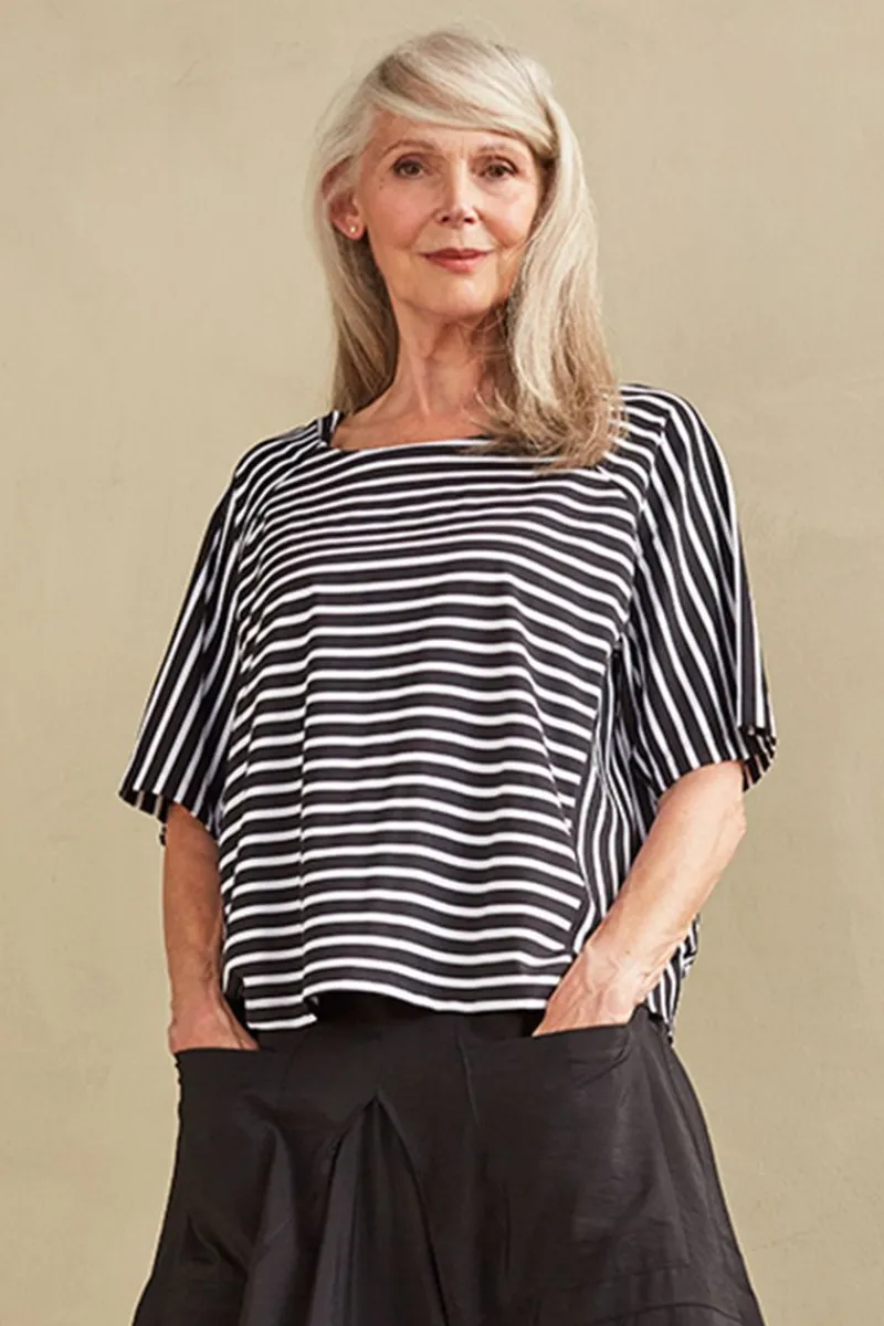 Clearance Elsewhere Fashion Christiana Top-Black-Offwhite