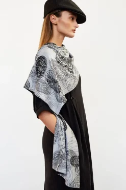 Flash Sale Elsewhere Fashion Finger Print Scarf-Slate