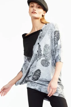 Shop Elsewhere Fashion Finger Print Top-Slate