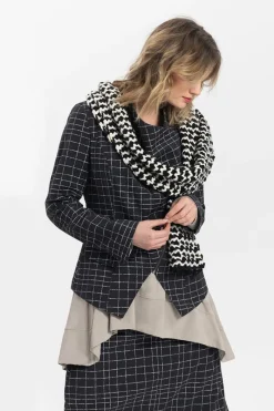 New Elsewhere Fashion Flores Jacket-Black-Offwhite