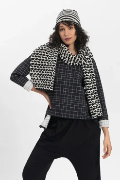 New Elsewhere Fashion Guelph Scarf-Black-Offwhite