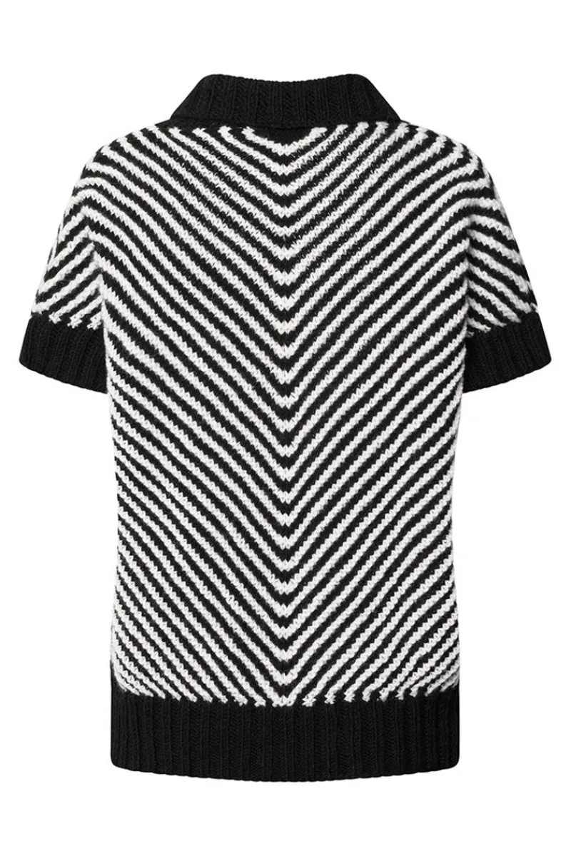 Flash Sale Elsewhere Fashion Handknitted Top-Black-White