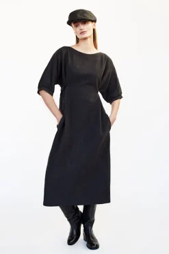 Best Sale Elsewhere Fashion Karkilla Linen Dress-Black