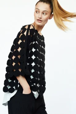 Online Elsewhere Fashion Reghin Crochet Top-Black
