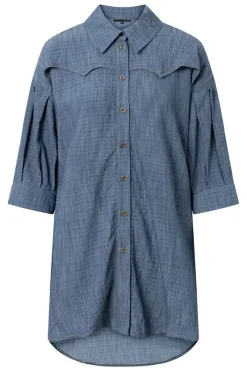 New Elsewhere Fashion Reivilo Blouse-Denim